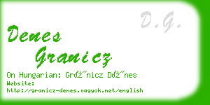 denes granicz business card